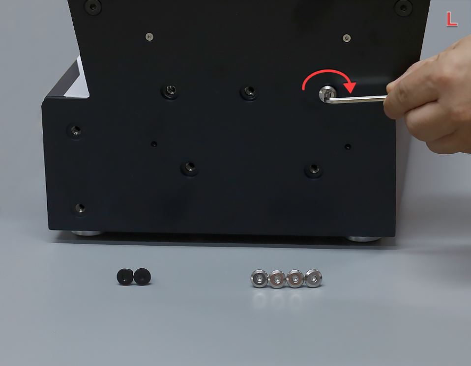 Pre-tighten left A screws 1