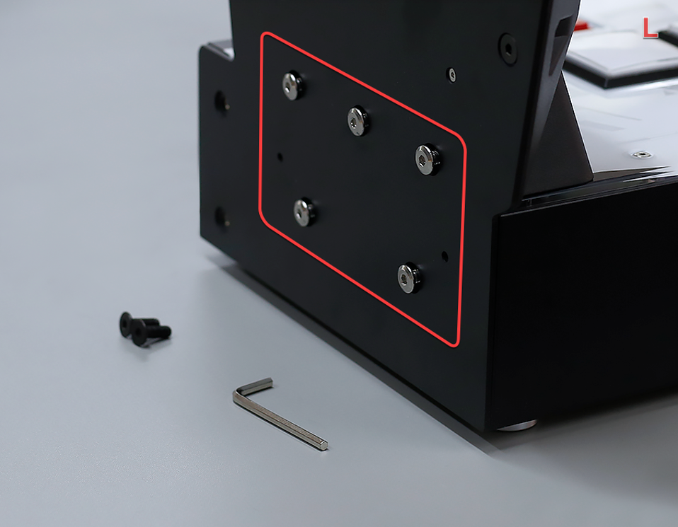 Pre-tighten left A screws 2